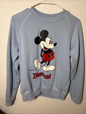 Blue Disneyland Mickey Graphic Crewneck Sweatshirt